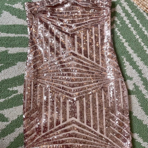 Fashion Nova Women’s Sequin Mini Dress Size Large Strapless Party Birthday - Picture 9 of 12